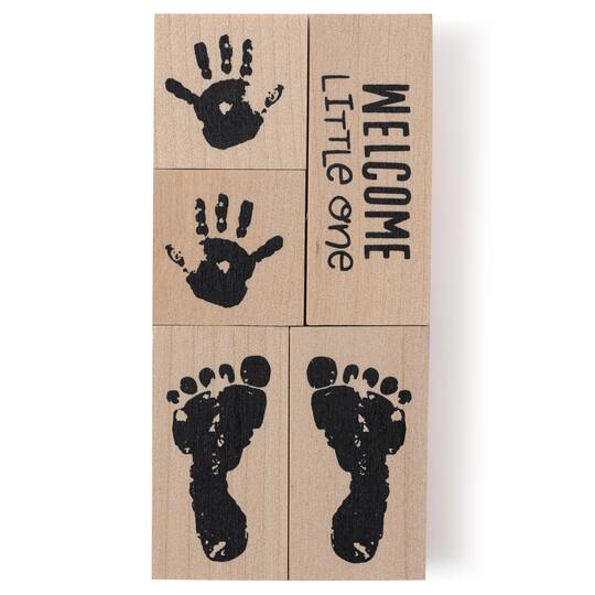 6 Pack: Baby Prints Wood Stamp Set by Recollections™
